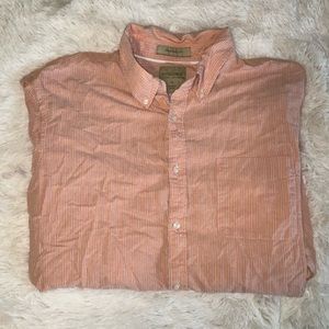 Mens orange stripe dress shirt